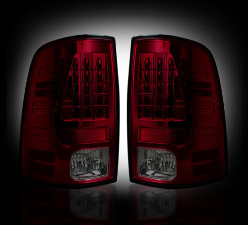 2013-14 Dodge Ram Rear Brake & Reverse Dark Red Taillights w/ Brake LED Bulbs