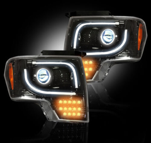 2013-2014 Ford F150 F-150 & Raptor RECON Smoked ULTRA Projector LED Headlights