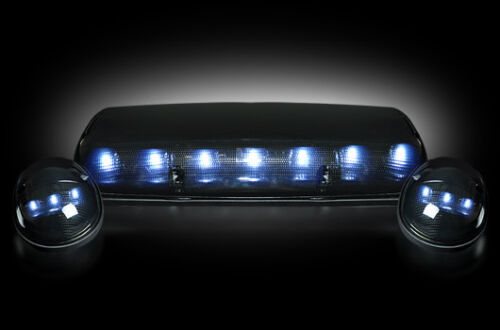 2002-2007 Chevy Silverado GMC Sierra Smoke Cab Roof Lights w/ White LEDs