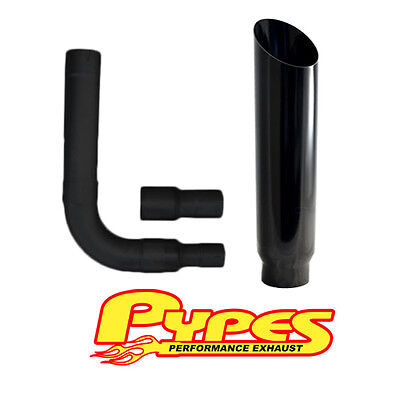 Ford Truck 7.3 Powerstroke Super Duty Diesel 7" Miter Cut PYPES Black Stack Kit