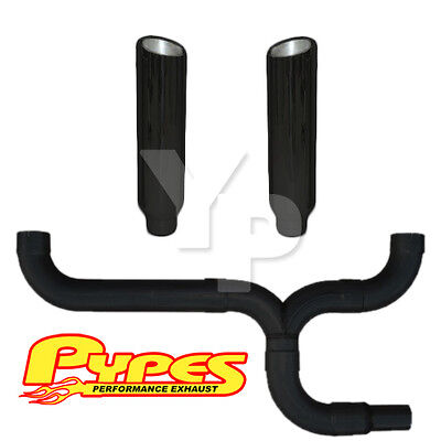 8" Slant Black Double Stack Stainless Pypes Exhaust Kit Chevy 2500 3500 Diesel