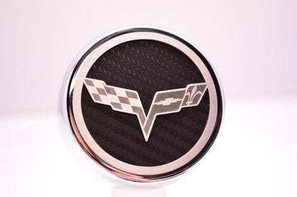 2005-2013 C6 Corvette Fluid Cap Cover Set Carbon Fiber Inlay 6 Piece Set Manual