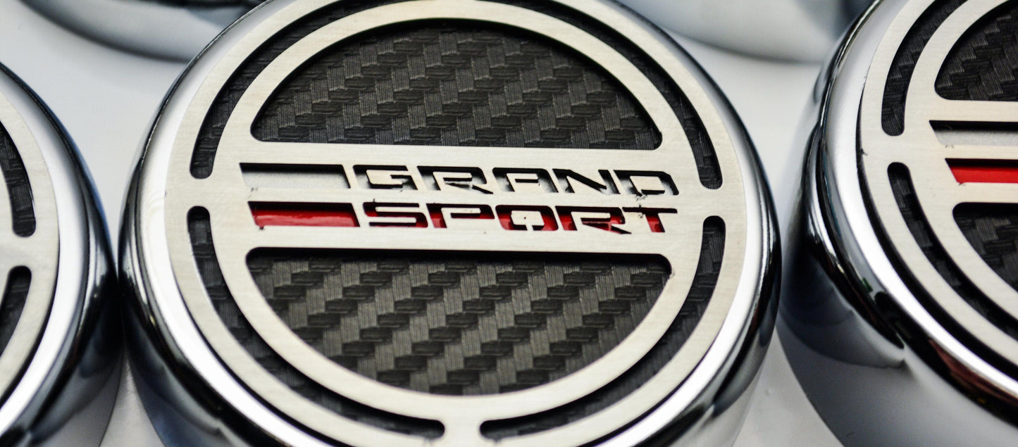 2016-2019 Chevy C7 Corvette Grand Sport Carbon Fiber Fluid Cap Covers Auto Trans
