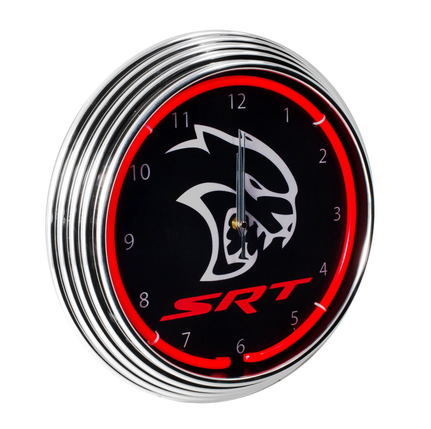 Neon Lighted Clock Black w/ Red Illumination for Dodge Challenger Hellcat SRT
