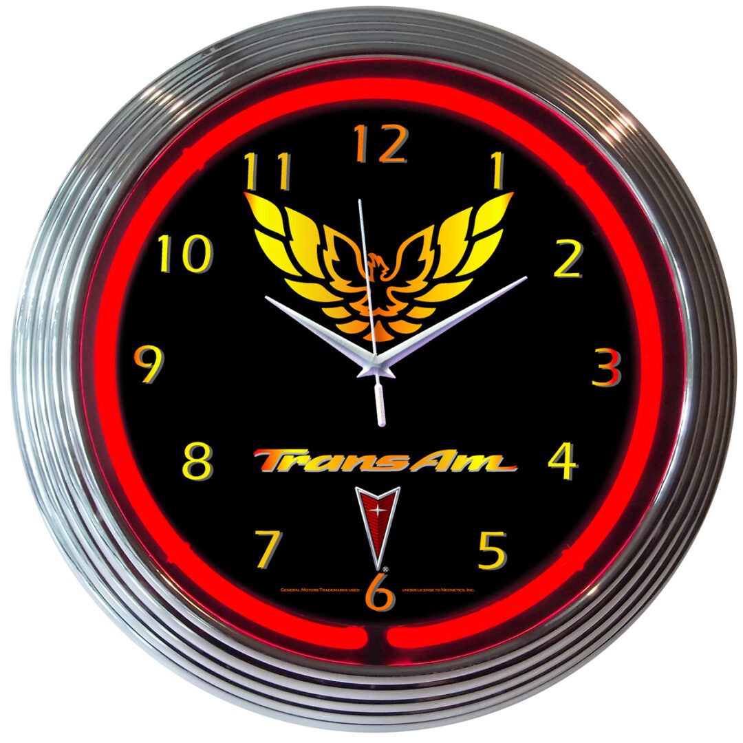 Pontiac Firebird Trans Am Red Light Up Neon Garage Man Cave Wall Clock