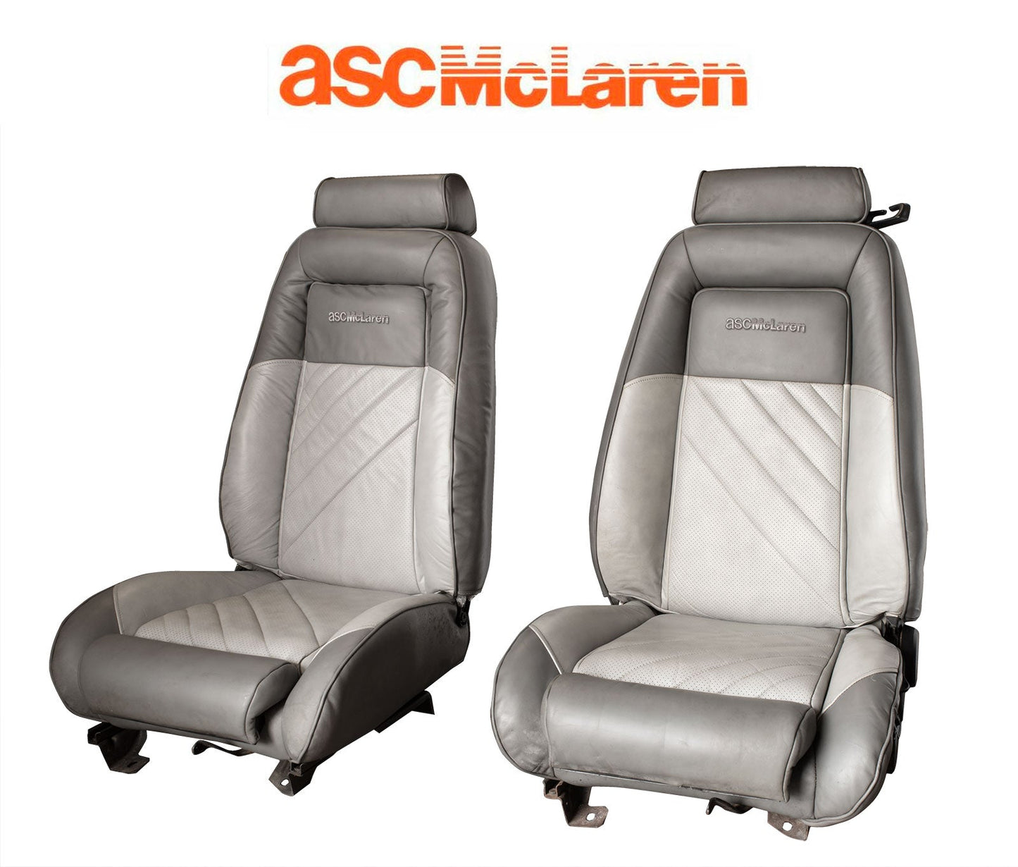 1987-1990 ASC McLaren Mustang OEM NOS Complete Seats Two Tone Gray Upholstery