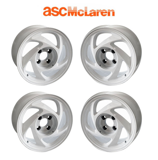 1989-1990 ASC McLaren NOS Mustang OEM White 15" x 7" RH & LH Wheels Set of 4