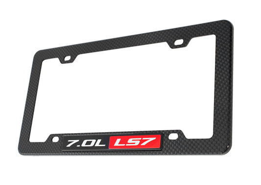 2005-2013 Corvette Z06 7.0L LS7 427 Emblem w/ Carbon Fiber Style License Frame