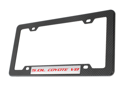 2011-2023 Mustang GT F150 5.0 Coyote V8 Emblem Carbon Fiber Style License Frame