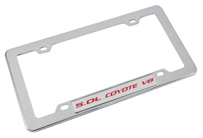 2011-2018 Ford Mustang GT & F150 5.0 Coyote V8 Emblem Chrome License Plate Frame