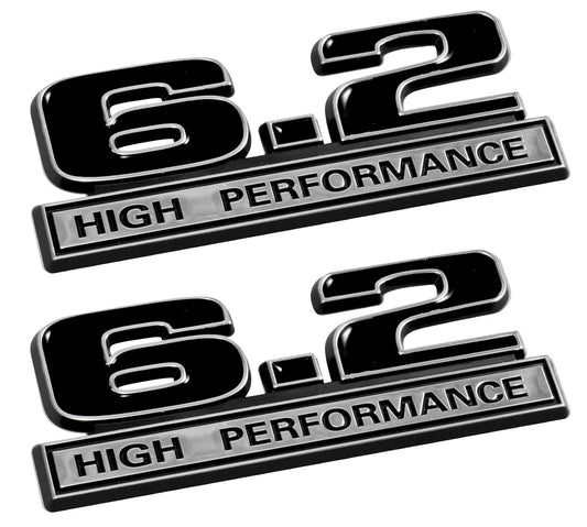 6.2 High Performance 5' Fender Emblems Camaro ZL1 Corvette LS3 Black & Chrome