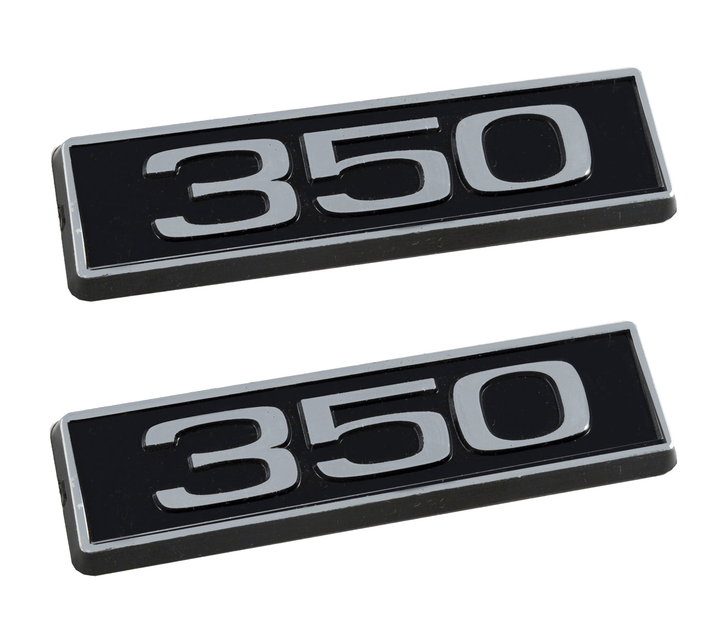 350 Ford Mustang 3.25" Engine Hood Scoop Emblems Badges Pair Black & Chrome