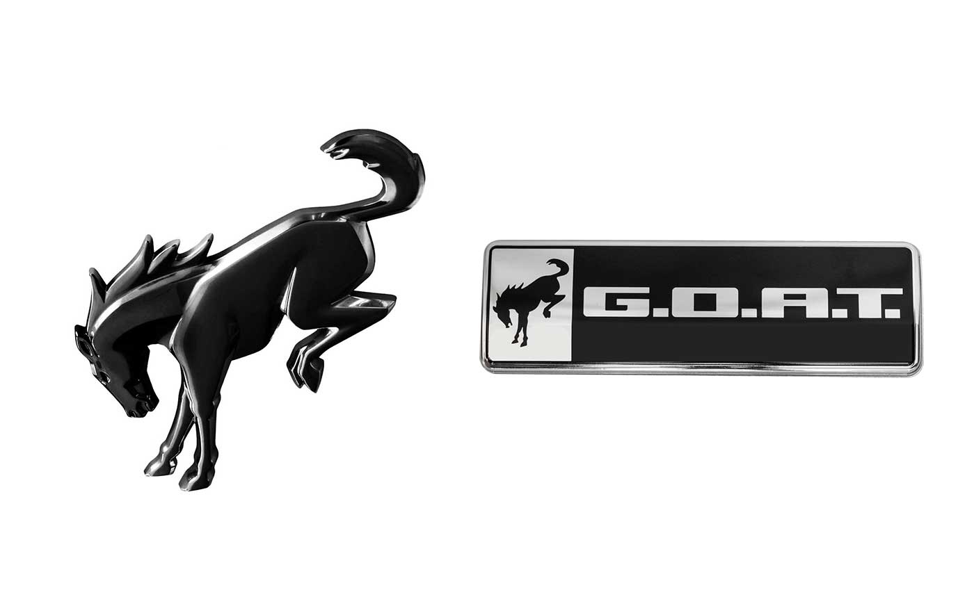 2021-2024 Bronco Genuine Ford OEM Black Bucking Bronco & GOAT Emblem Kit