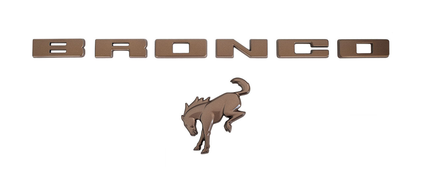 2021-2024 Bronco Sinister Bronze Front Letters & Rear Tailgate Emblem Overlay Covers