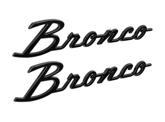 2021-2024 Ford Bronco OEM M-1447-BSGS Gloss Black Script Heritage Fender Emblems Pair