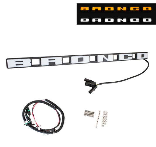 2021-2024 Ford Bronco without Front Camera LED Light Up Grille Emblem Letters Amber or White