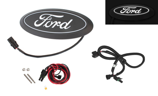 2021-2024 Ford Super Duty w/o Camera Front Grille Light Up LED Emblem - Fits w/ Halogen Headlights