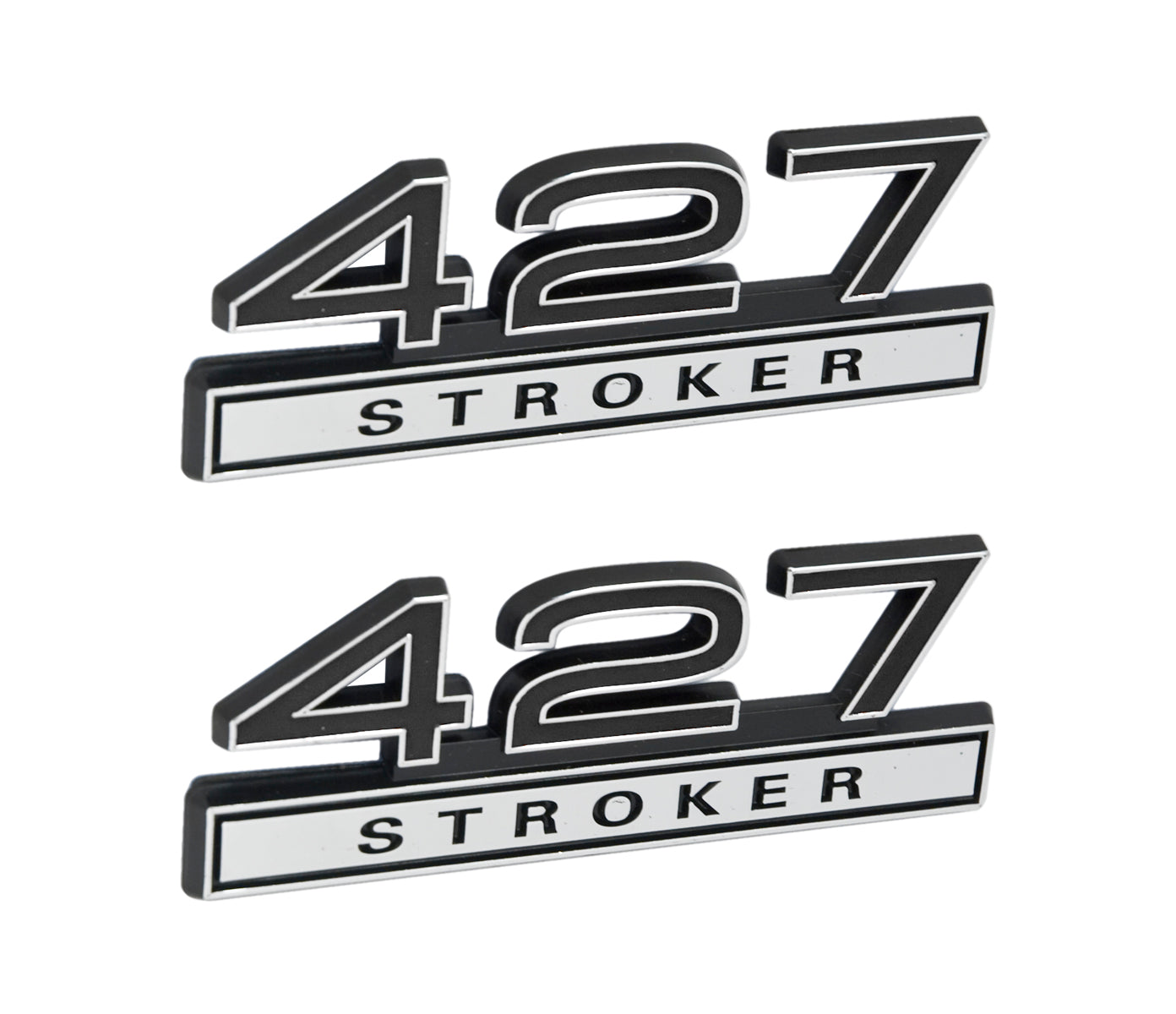 Engine Liter Emblems 427 Stroker 7.0 Liter Engine Emblems Badges in Chrome & Black - 4