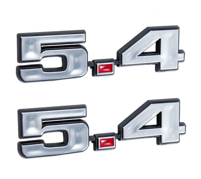 Ford Mustang 5.4 331 Stroker Engine Emblems Chrome & Red 4.75" x 1.25" - Pair
