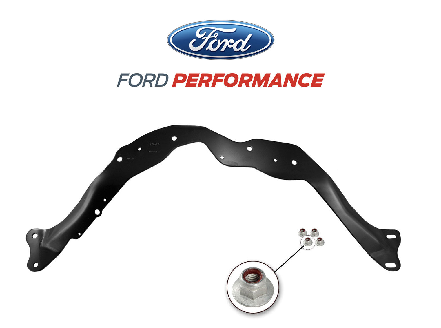 2015-2023 Mustang GT 5.0 OEM Ford Racing Black Steel Engine Cowl Metal Brace