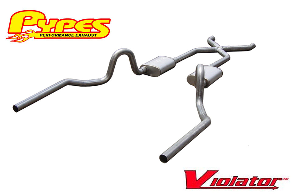 1964-1977 Chevelle Pypes 3" Stainless Exhaust System w/ Violator Mufflers X-Pipe