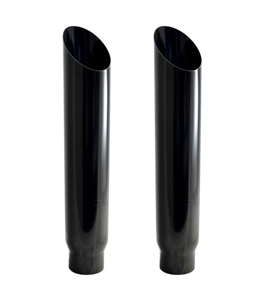 Diesel Truck Exhaust 5" In, 8" Out, 36" Tall Miter Cut PYPES Polished Stack Tips