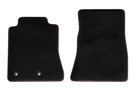 2015-2024 Mustang Genuine Ford 2pc Front Floor Mats Black w/ Red Stitching