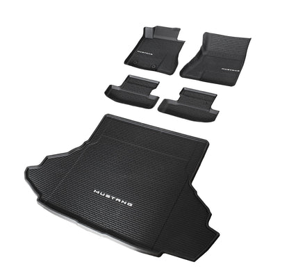 2024 Mustang Genuine Ford OEM Rubber Front & Rear Floor Mat Liners - 5pc Set