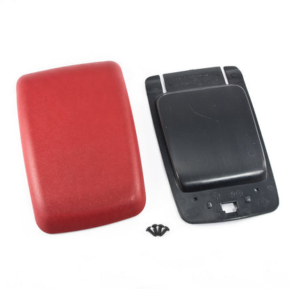 1987-1993 Mustang Red Center Console Arm Rest Pad Cover & Trim Panel Base Kit