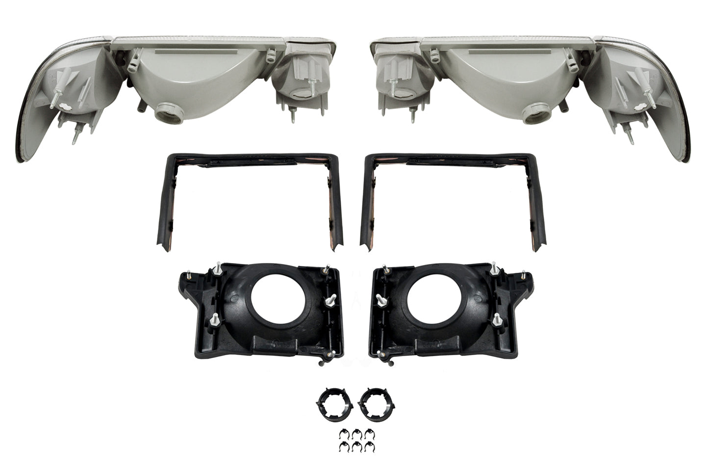 1987-1993 Ford Mustang GT LX 12 piece Stock Headlights w/ Mounting Upgrade Kit 