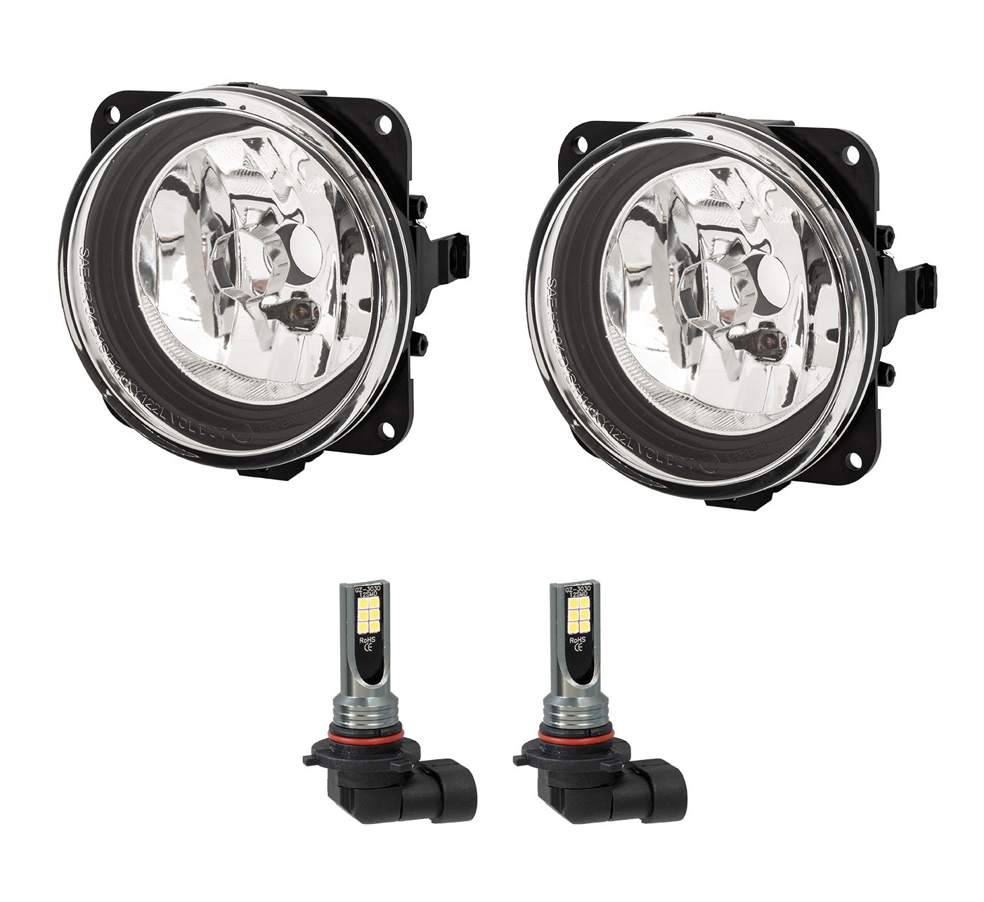 2003-2004 Mustang Cobra, 02-04 Focus SVT, 05-06 Escape Fog Lights w/ H10 LED Bulbs