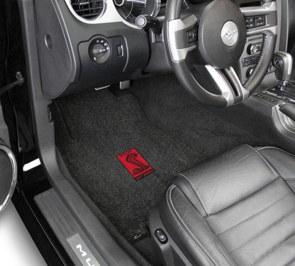 2015-2020 Shelby Black Ultimat Front Rear Floor Mats -  Red GT350R Snake Emblem