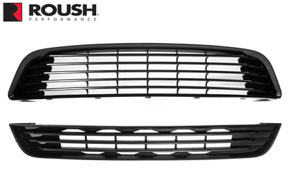 2013-2014 Mustang ROUSH 421496 Black Front Upper & Lower Grilles Kit