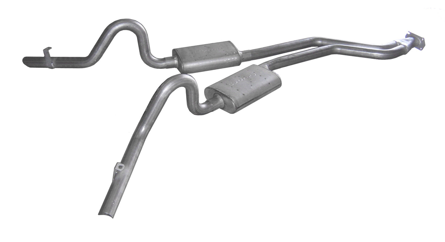 Cat Back Exhaust System 78-88 GM G-Body Split Rear Dual Exit 2.5 in Intermediate Pipe And Tailpipe Race Pro Mufflers/Hardware Incl Tip Not Incl Natural 409 Stainless Steel Pypes Exhaust