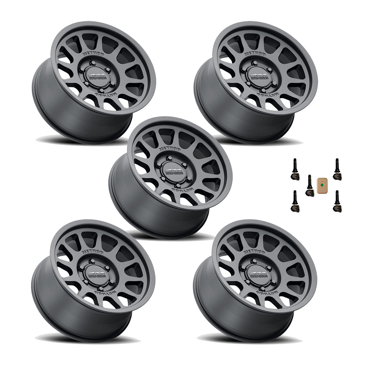 2021-2023 Ford Bronco OEM M-1007K-M1785MB 5pc Method Bead Grip Wheels & TPMS Kit