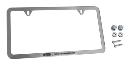 Ford Performance License Plate Frame - Brushed Stainless Steel