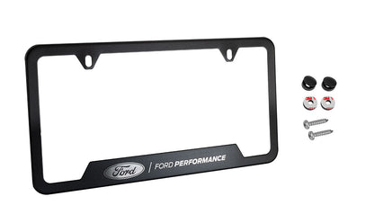 Mustang F150 Raptor Ford Performance License Plate Frame - Black Stainless Steel