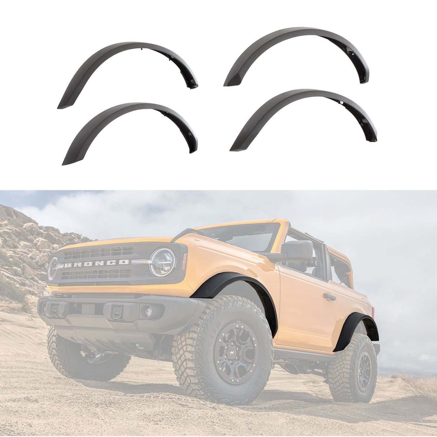 2021-2024 Bronco OEM Genuine Ford M-9164-BFK Sasquatch Wheel Lip Fender Flares