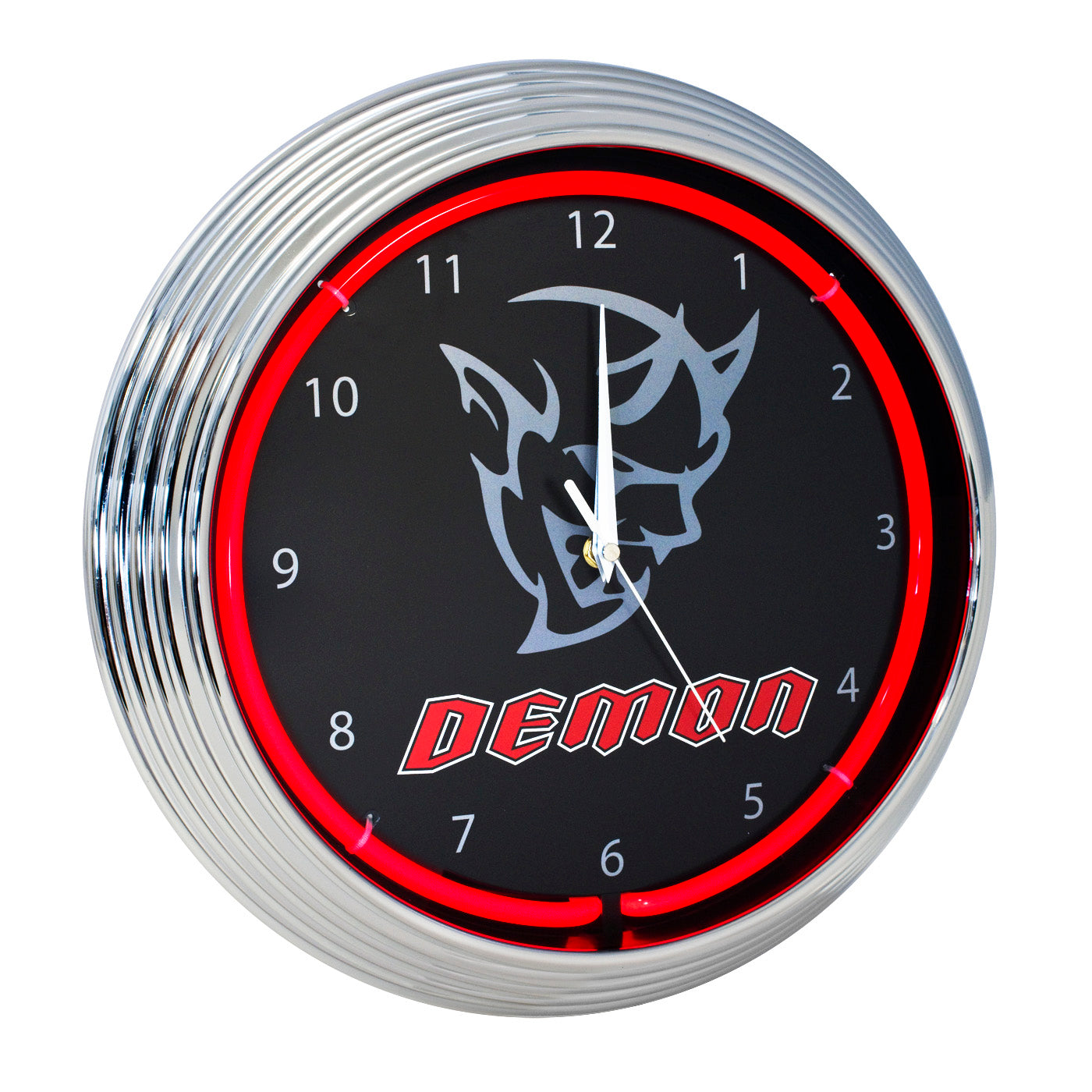 Dodge Challenger Demon SRT Black Neon Lighted Clock w/ Red Illumination