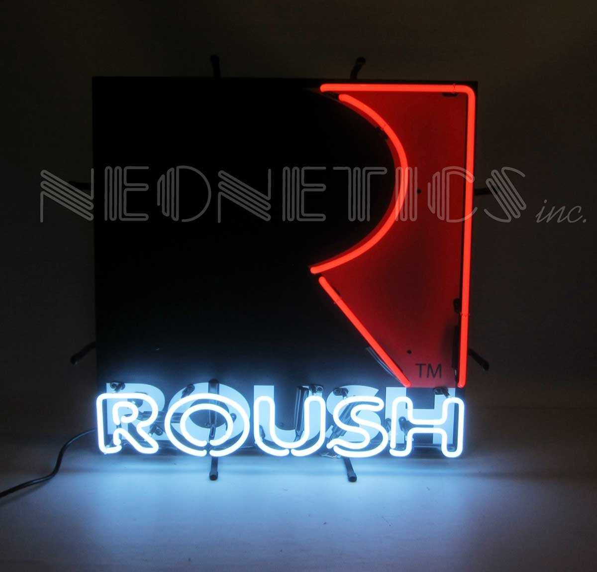 Roush Performance R Logo 24" x 24" Red Black & White Neon Light Up Sign