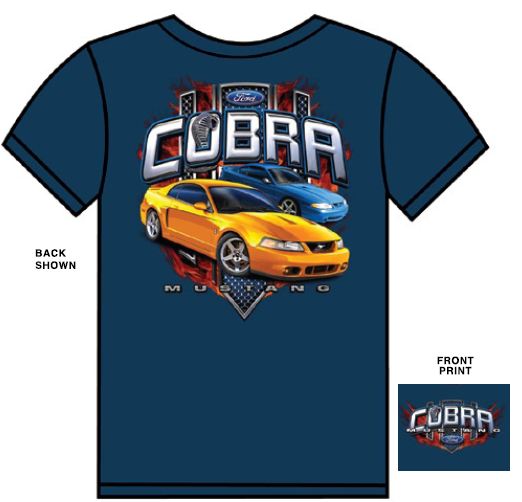 1995 1997 1998 2003 2004 Blue & Yellow Cobra Men's XXL 2X T-Shirt 100% Cotton