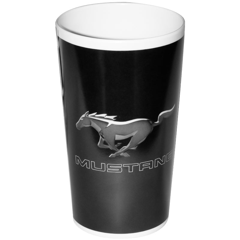 Mustang & Running Horse Black 4pc Tumbler Drinking Mixing Melamine Cups Set of 4