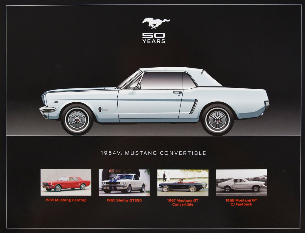 Mustang Fifty Years 50th Anniversary 8.5x11 Hero Spec Collector Cards - Set of 8