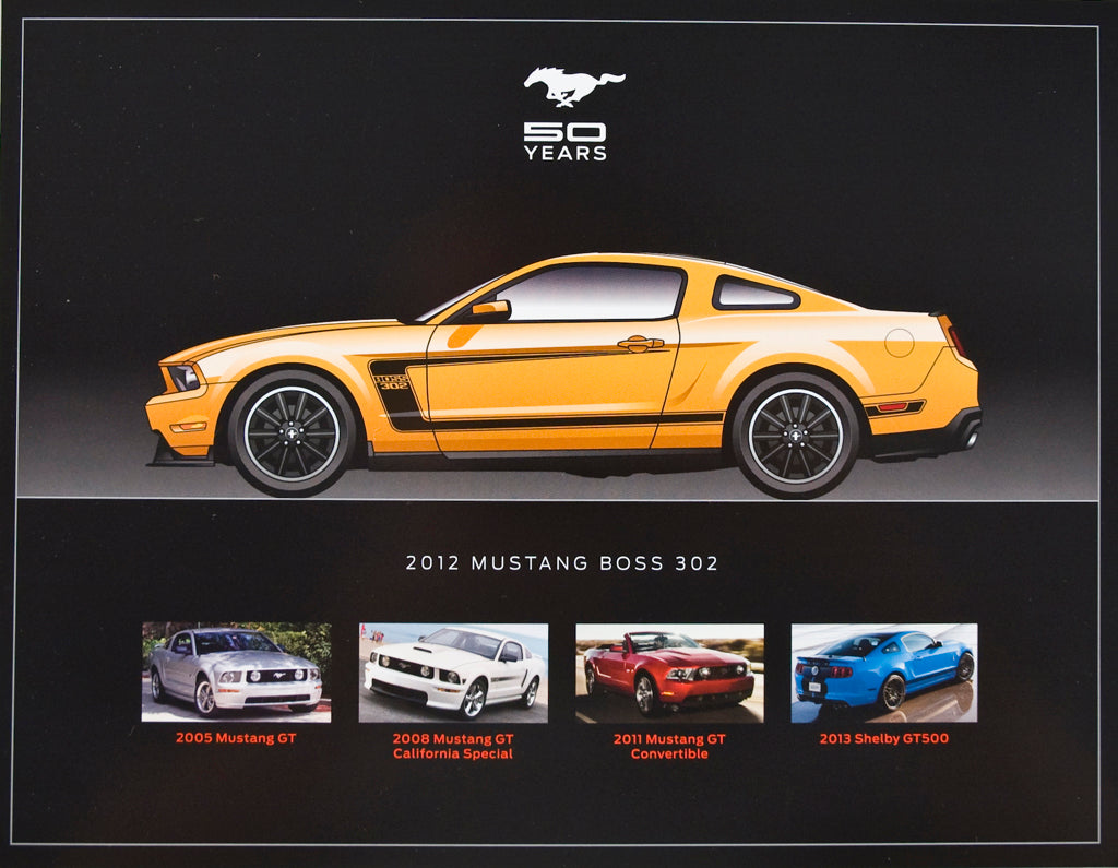 Mustang Fifty Years 50th Anniversary 8.5x11 Hero Spec Collector Cards - Set of 8