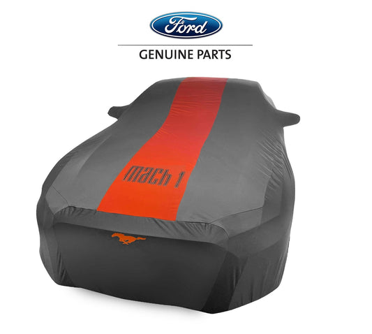 2021 Mustang Mach 1 High Wing OEM Genuine Ford Indoor Car Cover Grey & Orange