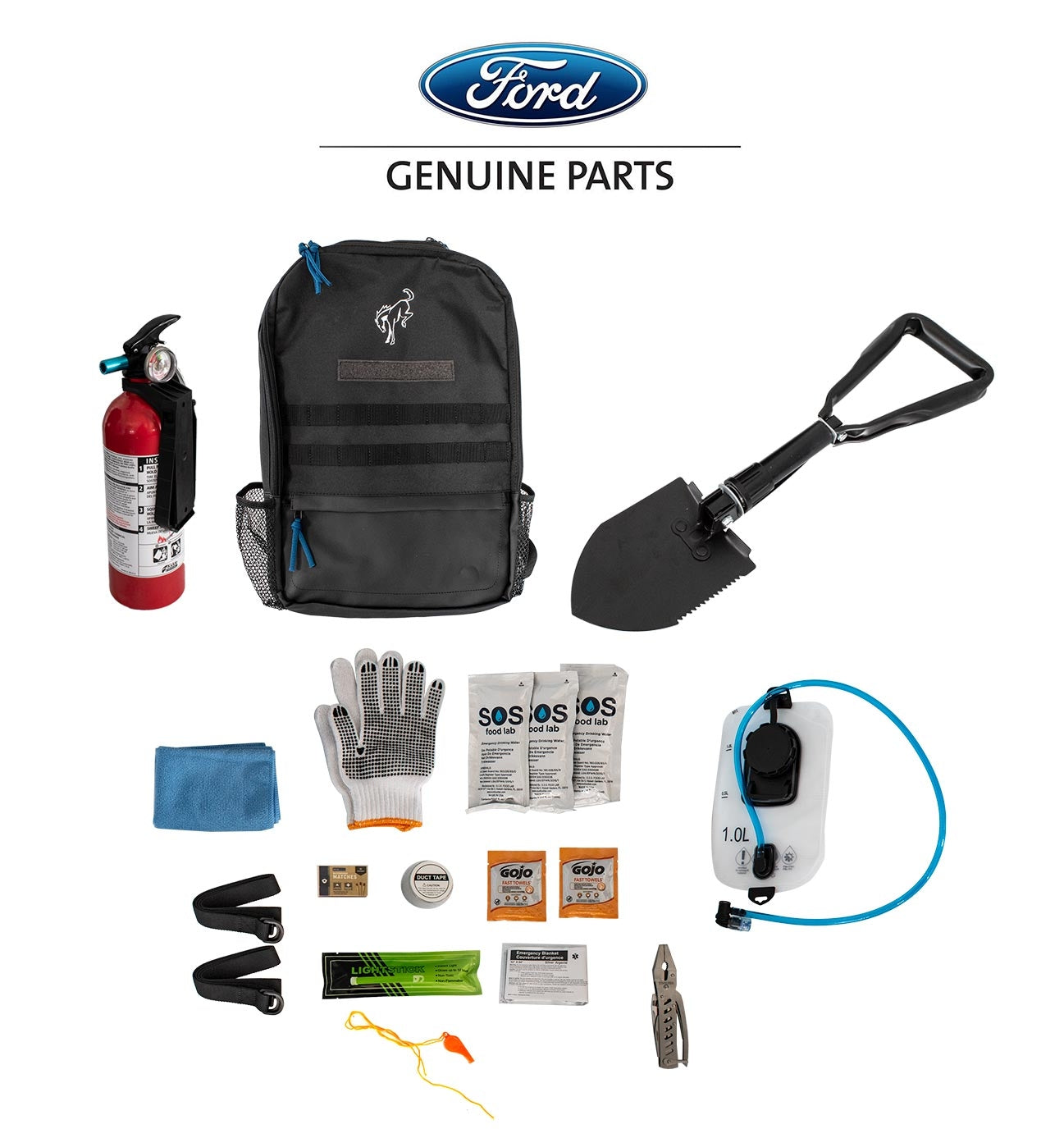 Genuine Ford VM1PZ-19F515-B Bronco Off Road Emergency Safety Kit w/ Backpack