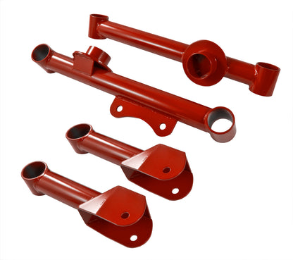 1979-2004 Ford Mustang Red Upper & Lower Rear Tubular Control Arms w/ Hardware