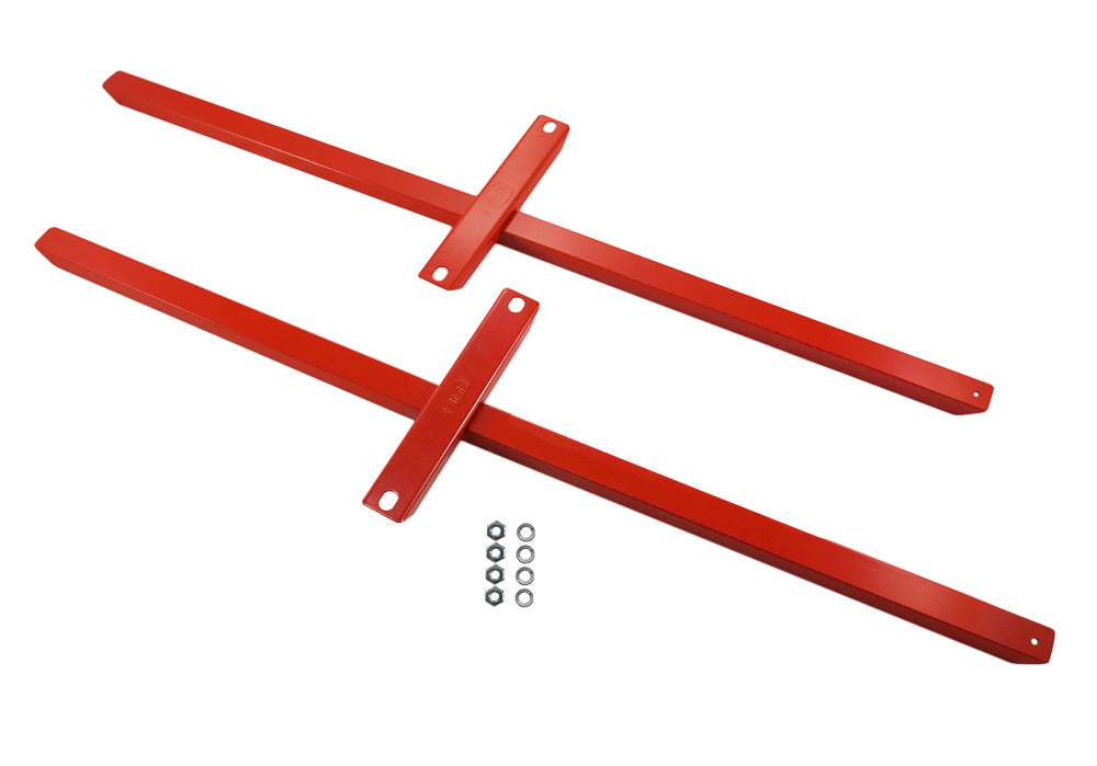 1979-2004 Mustang & Cobra RED 43" 12 Gauge Thick Subframe Connectors Weld In