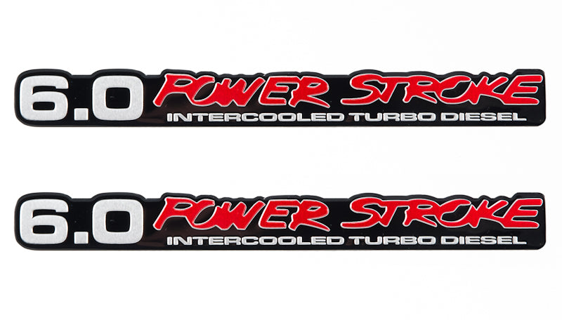 Ford Super Duty 6.0 Power Stroke Intercooled Turbo Diesel Aluminum Emblems Pair