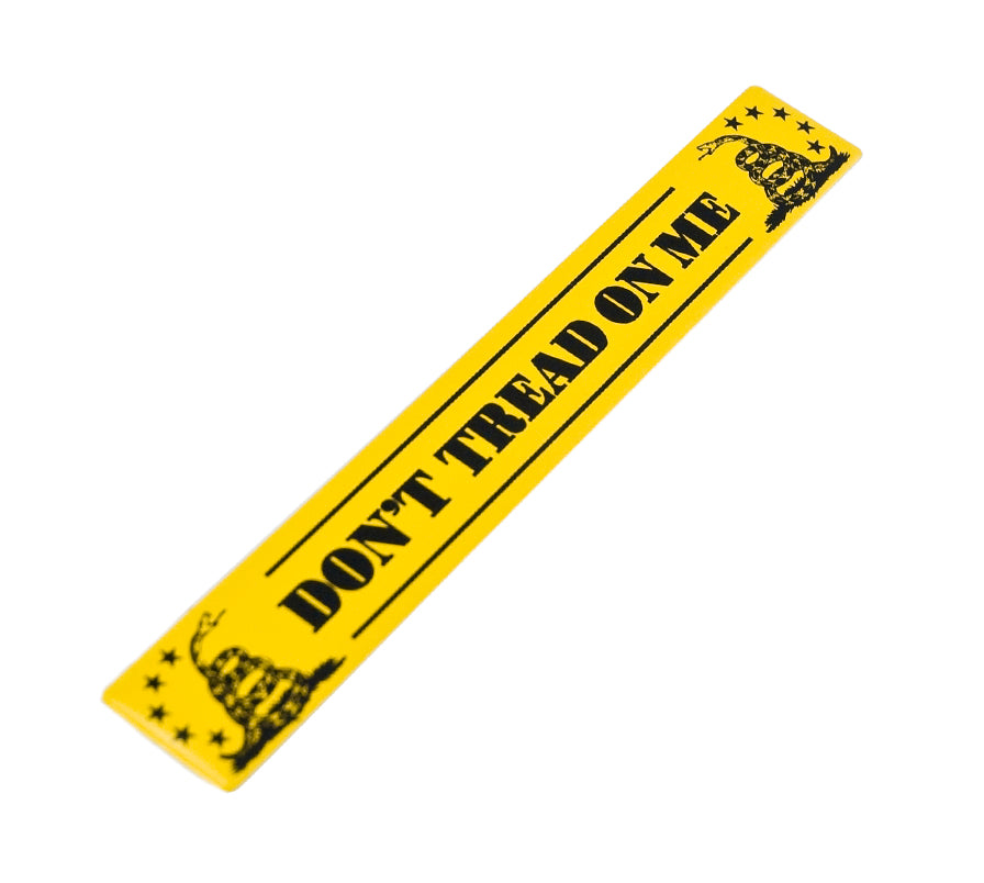 Don't Tread On Me Gadsden Flag 5 3/4" Yellow & Black Aluminum Emblems - Pair